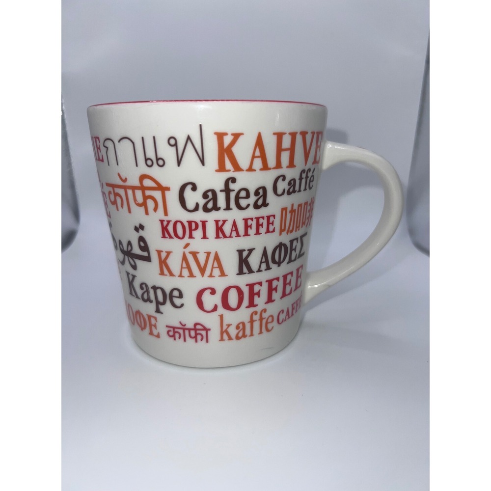 Starbucks‎ 2008 International Languages Mug 16 OZ Red Orange Y2K Coffee Tea
